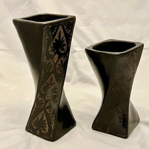 Ceramic Tealight Holders Vase ‘Twist of Fate' Lombok Pottery Center Indonesia